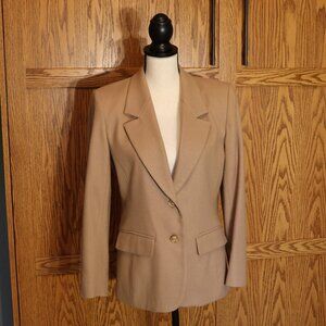 Pendleton 100% wool flannel blazer side pockets lined size 6 Petite